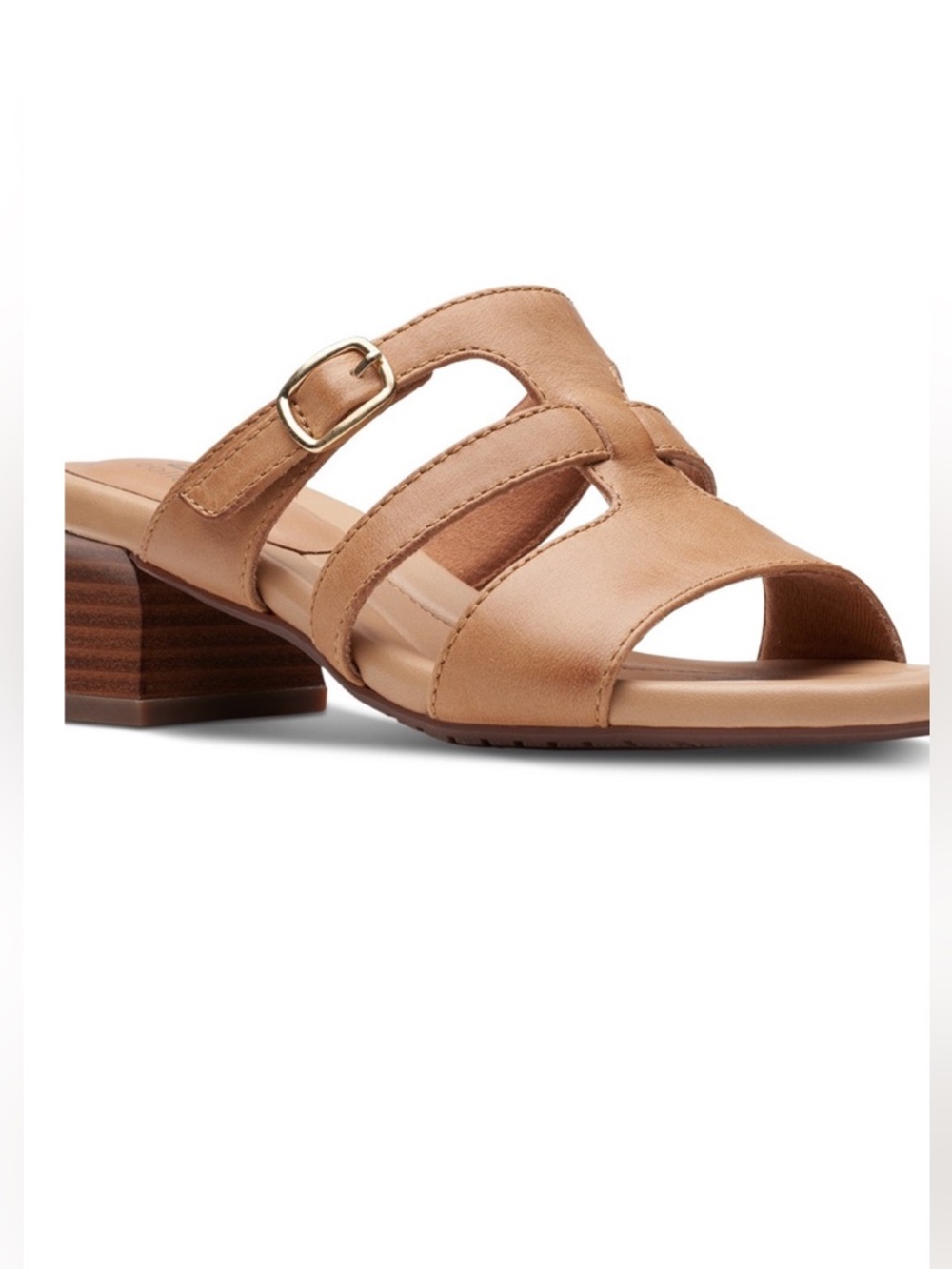 Clarks Women's Desirae Palm Triple-Strap Open-Back Sandals